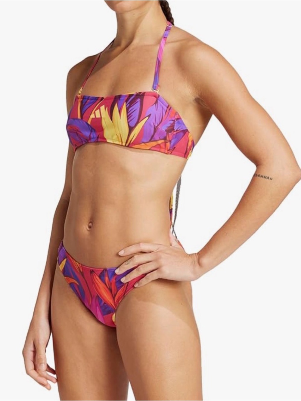 NWT- LIMITED EDITION Farm Rio + Adidas Tropical Print ‘Neck-Holder’ Bikini